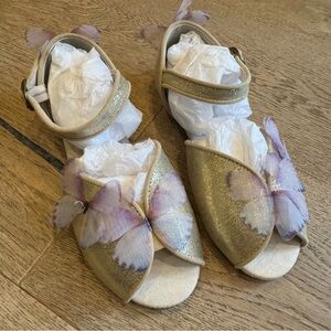 Joyfolie NEW Gold  and Purple Butterfly Kids Sandals